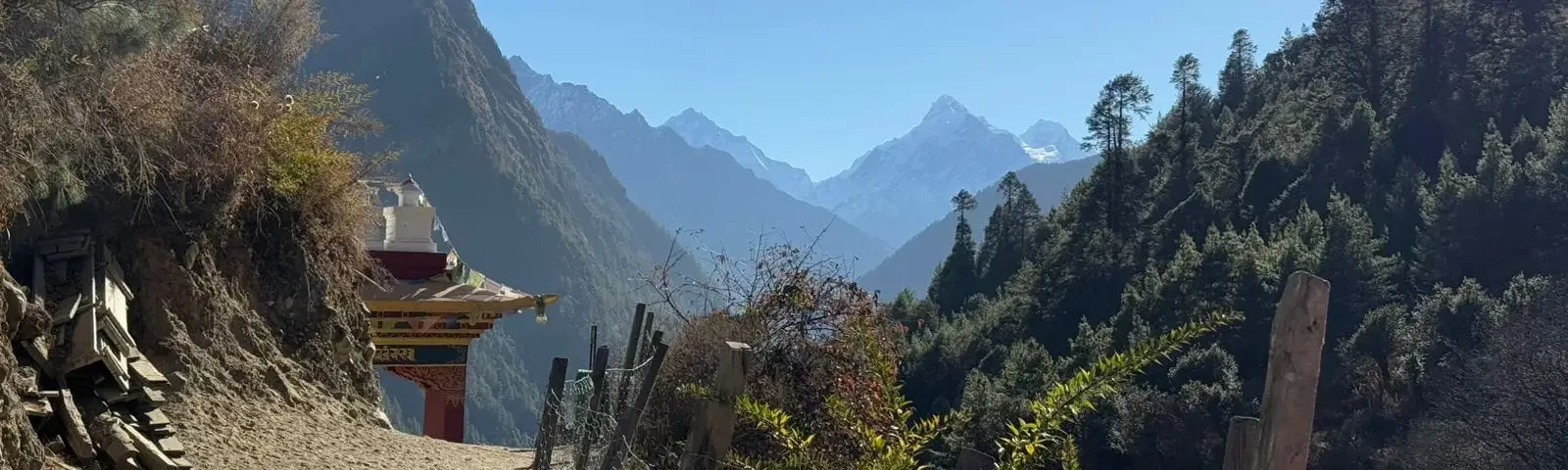 Trekkers walking on the Everest Base Camp trekking route through the Khumbu Valley, one of the most popular trails leading from Lukla to Everest Base Camp in Nepal.
