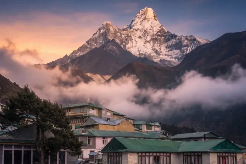 Pangboche village with Ama Dablam mountain, Nepal