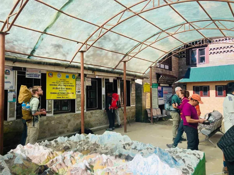 Jorsalle Ticket Counter for Khumbu Pasang Lhamu permit registration