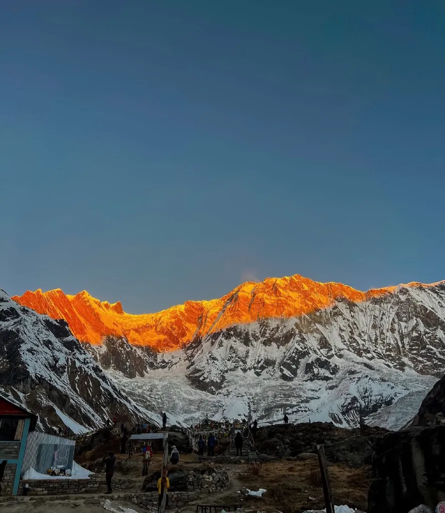 Kalapatthar viewpoint with snow-covered Himalayan peaks on the Everest Base Camp trek.