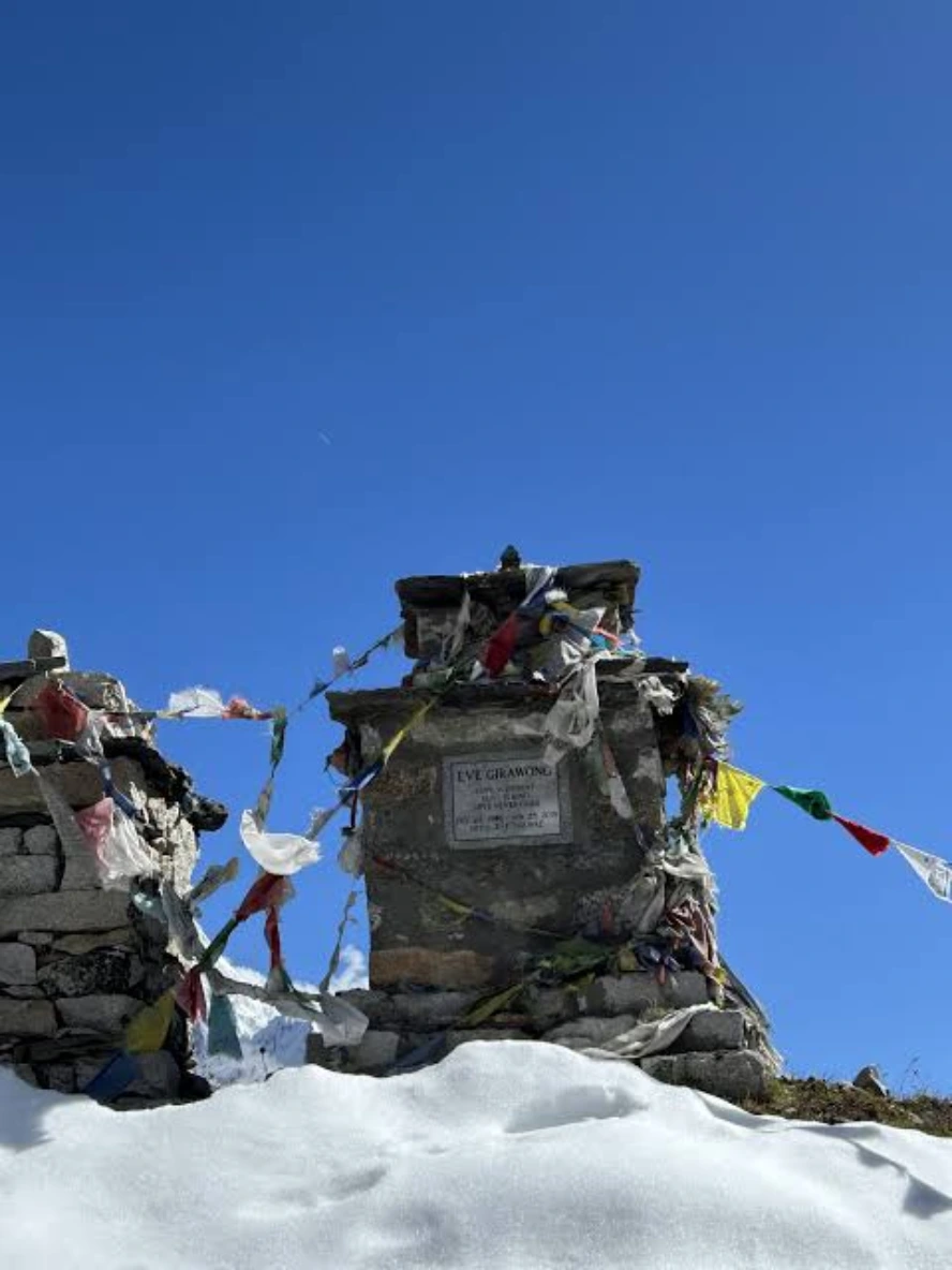 Stone memorial chortens at Thukla Pass on the trail above Pheriche
