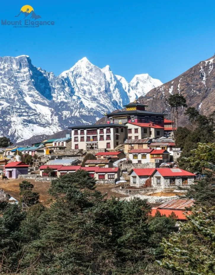 Tengboche Monastery, the largest in the Khumbu region, with Ama Dablam peak behind it